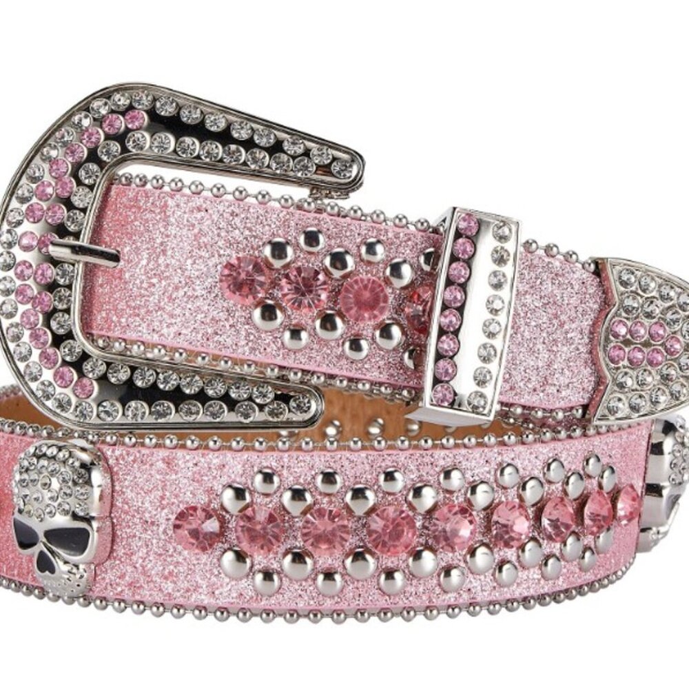 Silver and Pink Rhinestone Belt - Picture 2 of 5